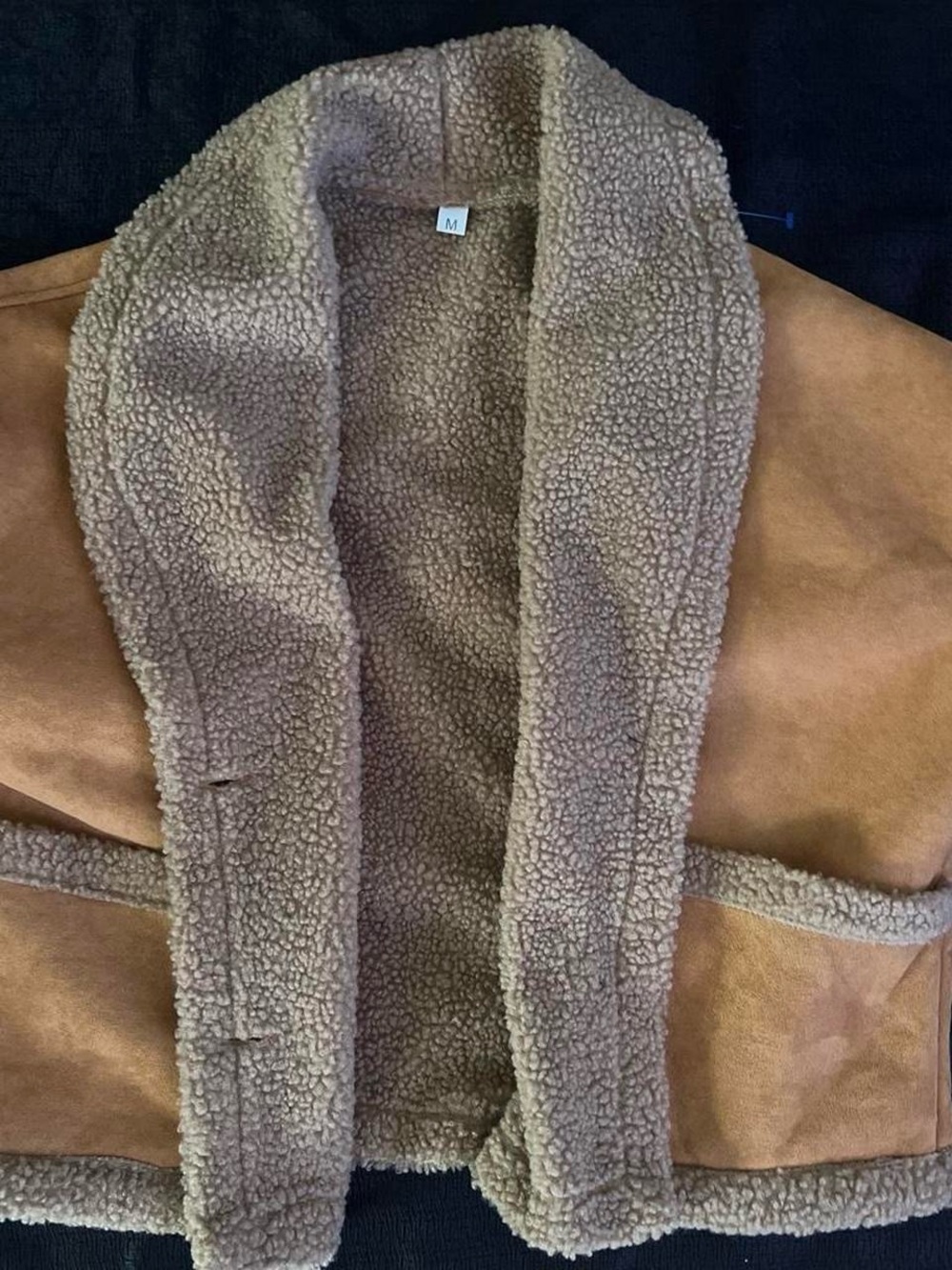 & Other Stories Tan Sherpa-Lined Pea Coat